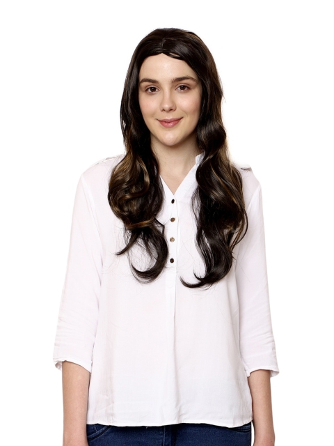 

thrift bazaar Women Black & Gold Centre Parted Wavy Wig