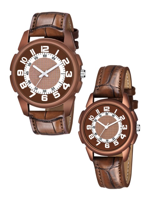 

HAPPY KHAJANA Unisex Brown Watch Gift Set