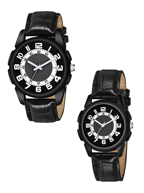 

HAPPY KHAJANA Unisex Black Watch Gift Set Combo_1201_3007