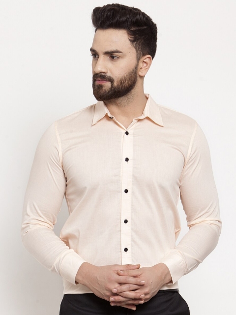 

WESTCLO Men Peach-Coloured Cotton Slim Fit Formal Shirt