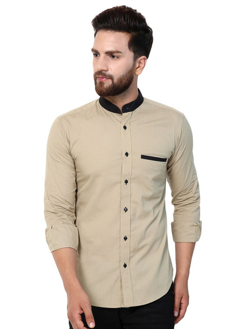 

WESTCLO Men Beige Slim Fit Casual Shirt
