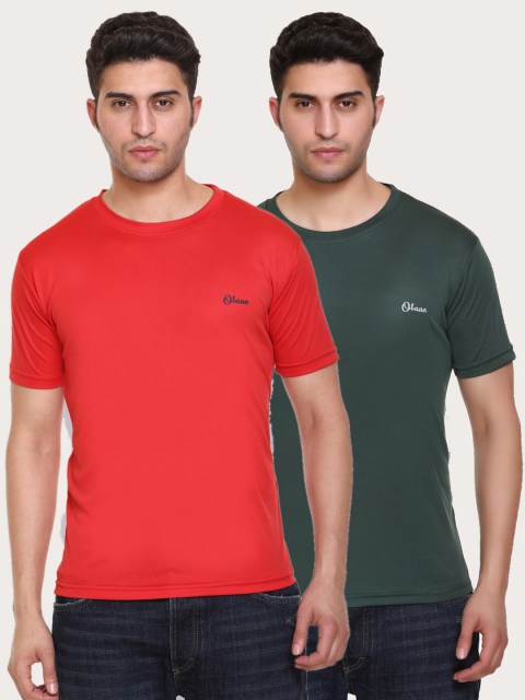 

Obaan Men Red 2 Dri-FIT Applique Training or Gym T-shirt