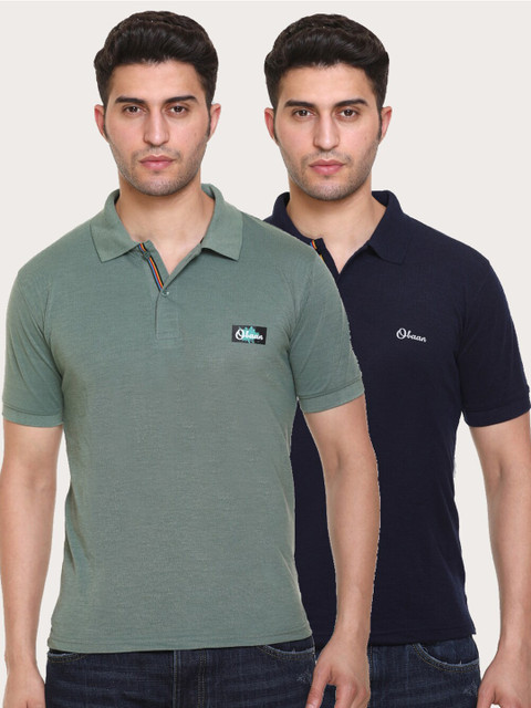 

Obaan Men Pack Of 2 T-shirts, Green