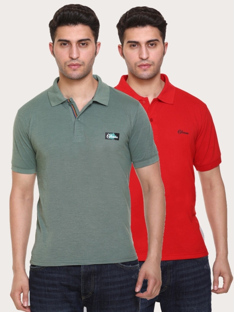 

Obaan Men Green 2 Polo Collar T-shirt