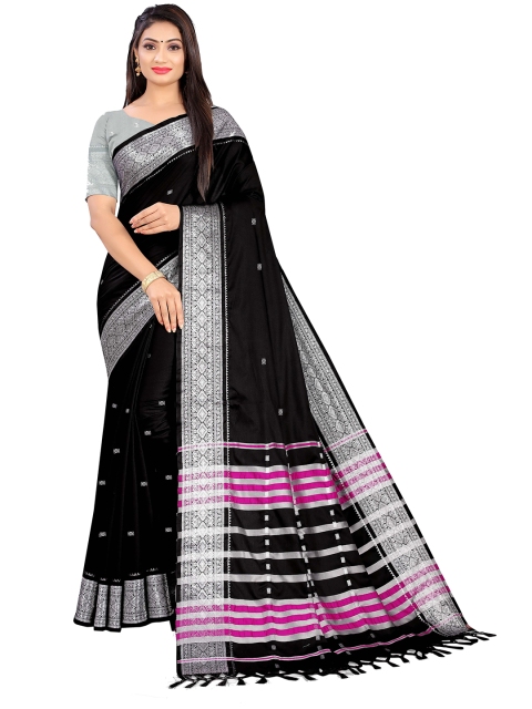 

VENISA Black & Grey Ethnic Motifs Zari Art Silk Saree