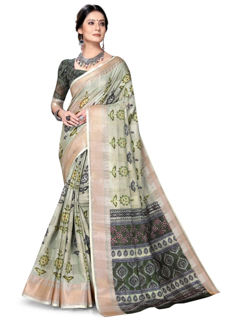 

VENISA Green Ethnic Motifs Printed Saree