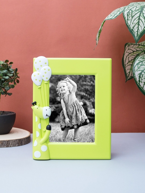 

Golden Peacock Lime Green & White Giraffe Embossed Photo Frame