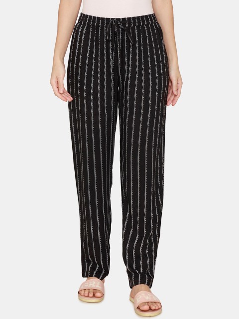 

Coucou Women Black Striped Cotton Lounge Pants