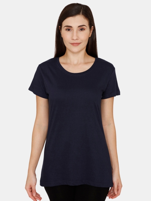 

Coucou by Zivame Blue Solid Pure Cotton Top