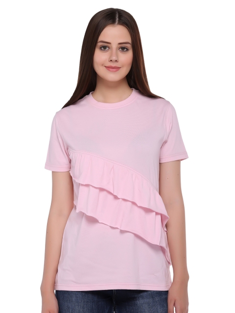 

Club York Women Pink V-Neck T-shirt