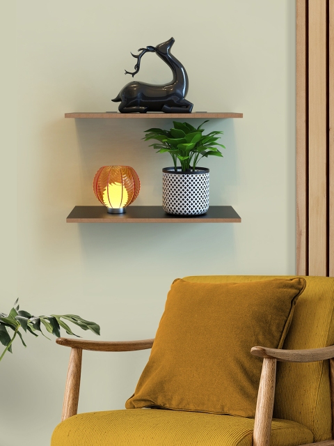 

Home Sparkle Set of 2 Black Wooden Decorative Wall Shelf