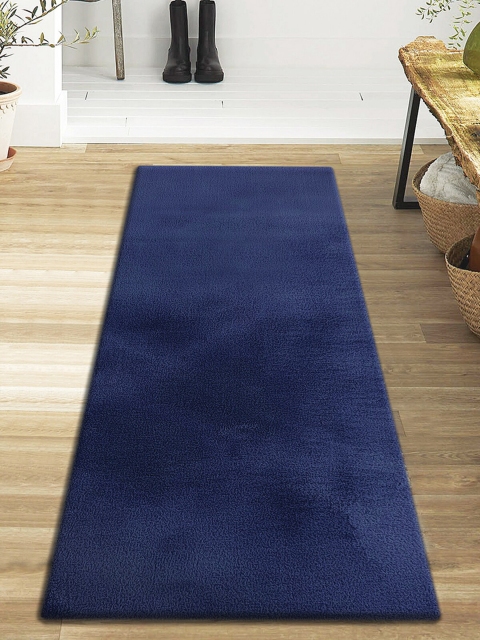 

OBSESSIONS Blue Solid Polyester Floor Runner
