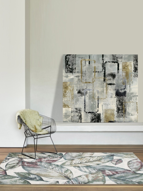 

OBSESSIONS Olive & White Floral Floor Runner