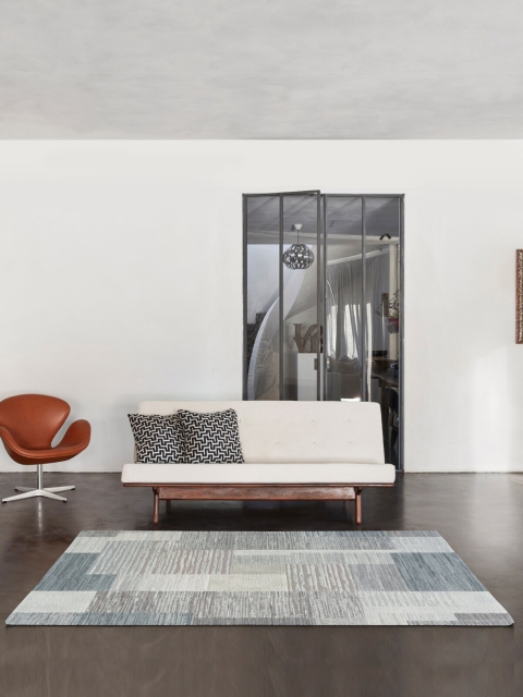 

OBSESSIONS Grey Geometric Floor Runner