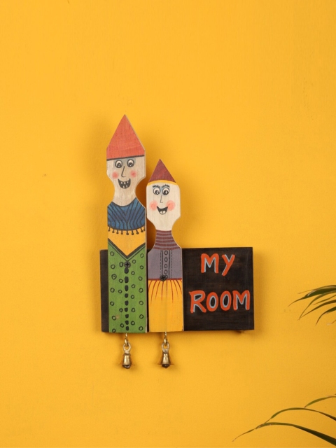 

AAKRITI ART CREATIONS Funny N' Honey Jokers My Room Board Wall Decor, Yellow