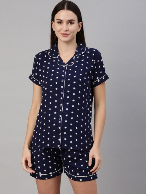 

GOLDSTROMS Women Navy Blue Printed Night suits