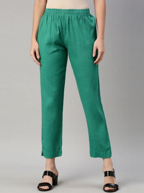 

GOLDSTROMS Women Green Cigarette Trousers