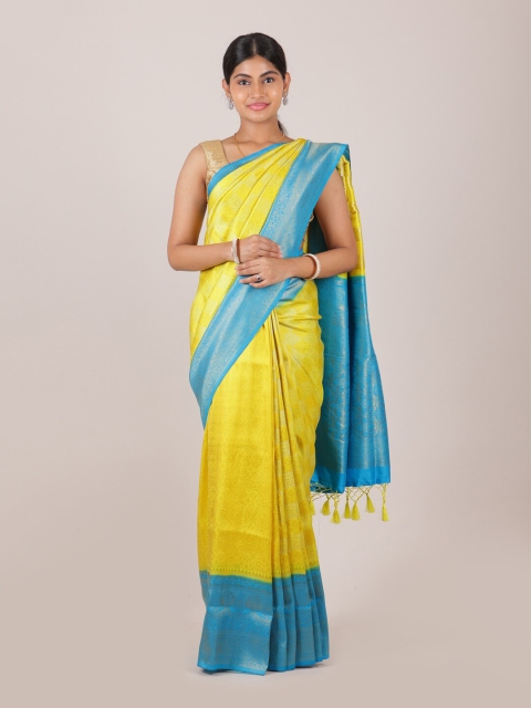 

Pothys Yellow & Blue Woven Design Zari Art Silk Saree