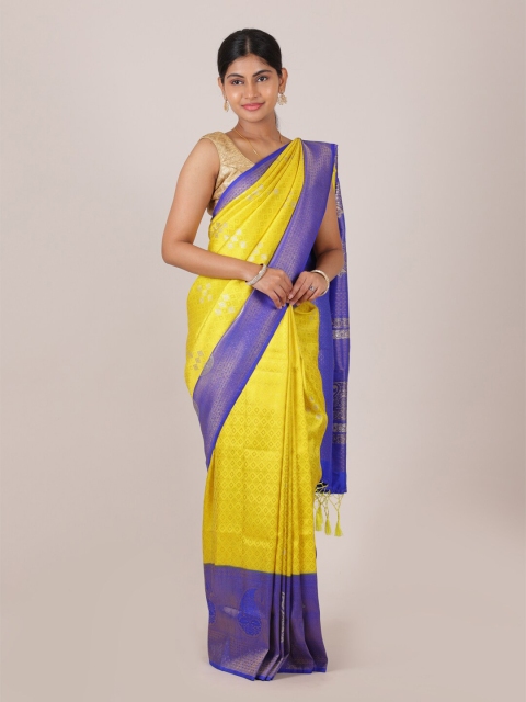

Pothys Yellow & Blue Woven Design Saree