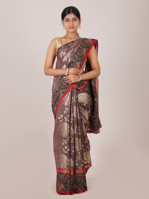 

Pothys Mauve & Red Woven Design Zari Pure Silk Saree