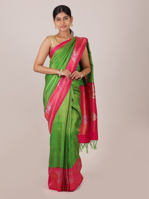 

Pothys Green & Magenta Woven Design Zari Art Silk Saree