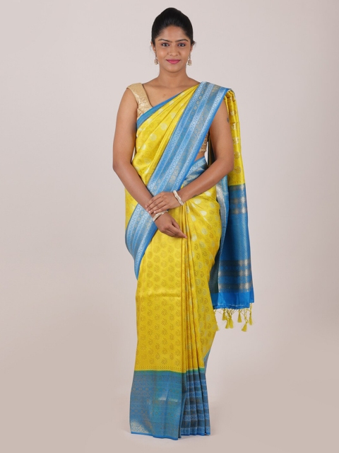 

Pothys Yellow & Silver-Toned Ethnic Motifs Zari Art Silk Saree