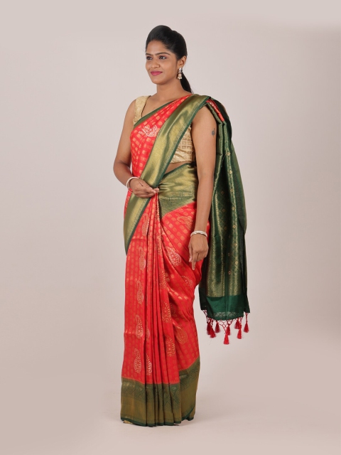 

Pothys Red & Green Woven Design Zari Art Silk Saree