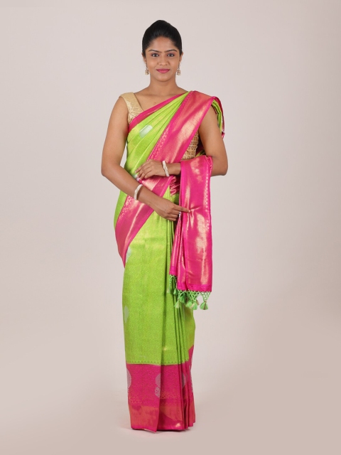 

Pothys Green & Pink Woven Design Saree