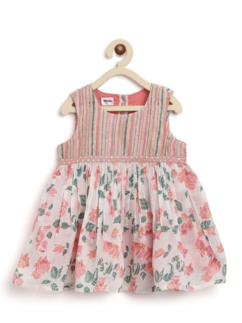 

Fabindia White & Pink Floral Dress