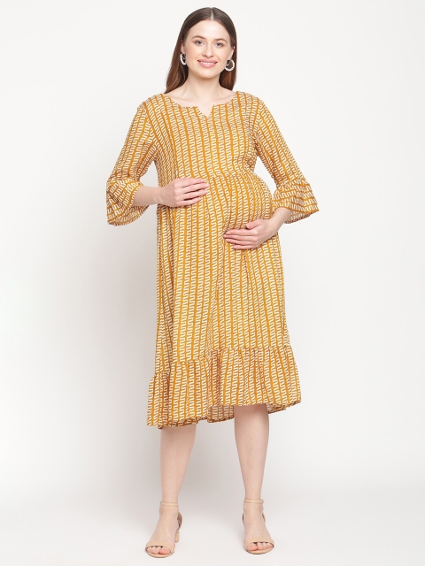 

Moms Maternity Yellow Maternity Midi Dress