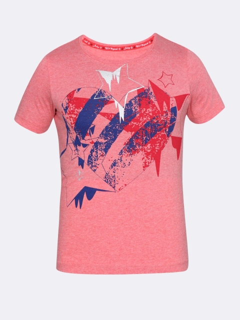 

Jockey Girls Red Printed Cotton T-shirt
