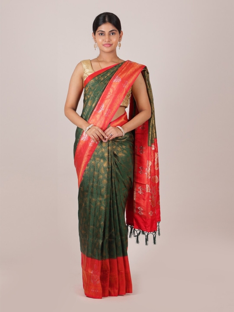 

Pothys Green & Red Woven Design Zari Art Silk Saree