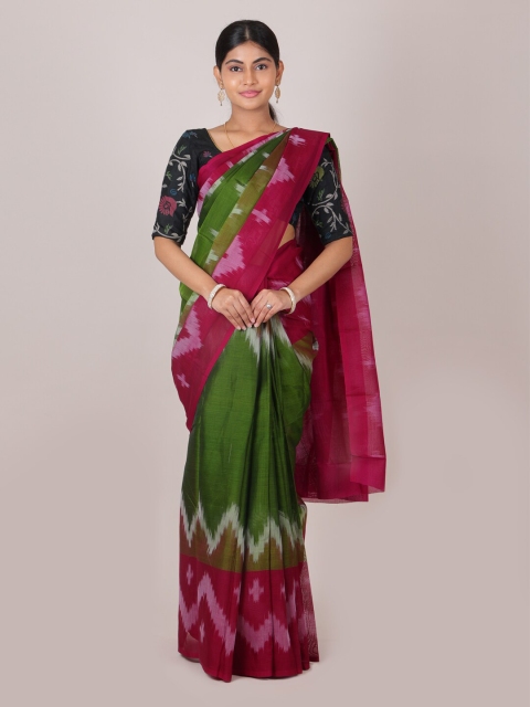 

Pothys Green & Magenta Woven Design Fancy Cotton Saree