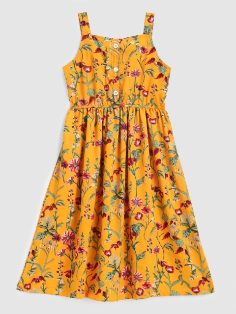 

YK Yellow Floral Crepe Dress