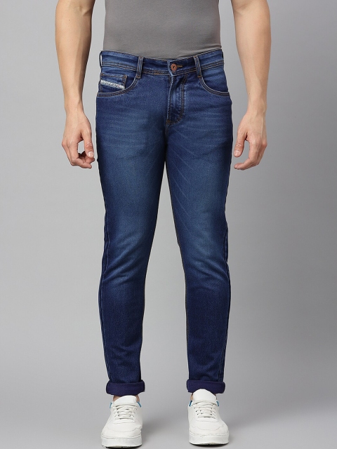 

Code 61 Men Navy Blue Skinny Fit Low-Rise Light Fade Stretchable Jeans
