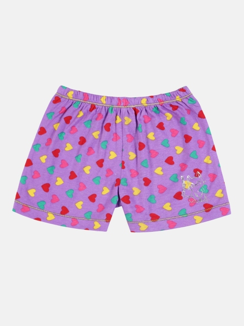 

UrGear Girls Purple Printed Yoga Shorts