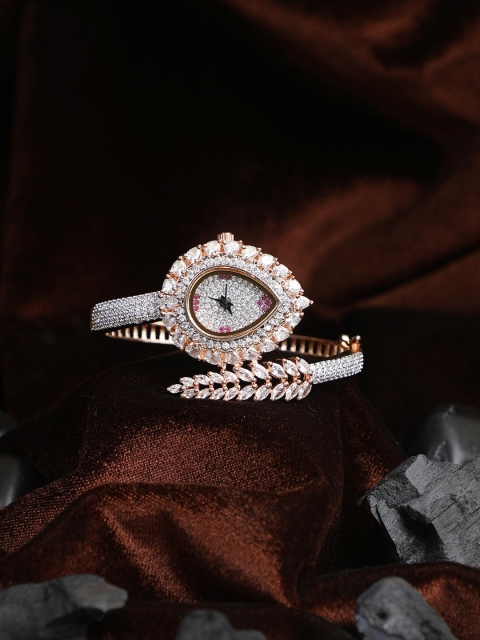 

Adwitiya Women White Dial & Rose Gold-Plated Wrap Around Straps Analogue Watch ACBW1007