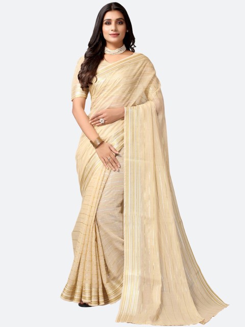 

KALINI Beige Striped Saree