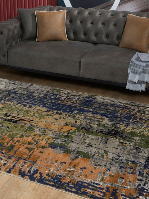 

OBSESSIONS Blue Abstract Rectangular Carpet