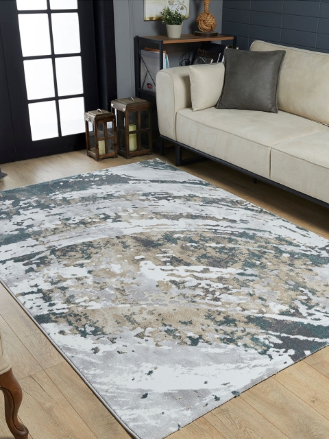 

OBSESSIONS Cream Colored & Grey Abstract Carpet