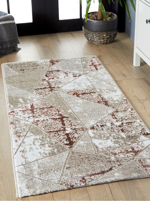 

OBSESSIONS Beige Abstract Patterned Anti-Bacterial Carpet