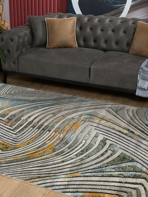 

Obsessions Blue & Beige Abstract Printed Carpet
