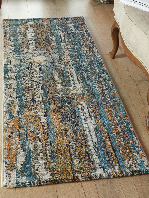 

OBSESSIONS Blue Abstract Patterned Runner