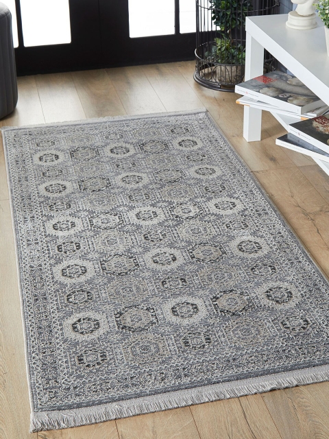 

OBSESSIONS Grey Polypropylene Ethnic Motifs Printed Runner