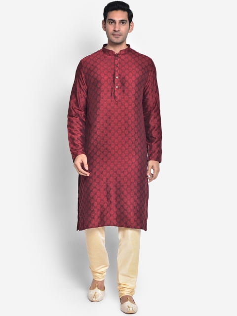 

KISAH Men Maroon Kurta with Churidar