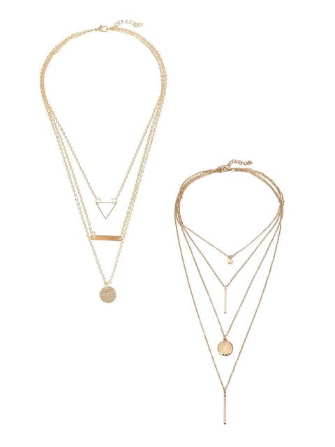 

Vembley Women Gold-Toned & Gold-Plated Multi Layered Chain Pack of 2
