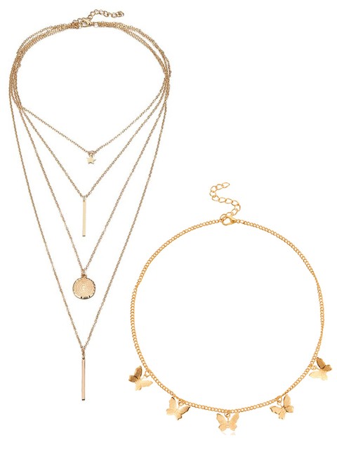 

Vembley Set Of 2 Gold-Toned Gold-Plated Layered Necklace