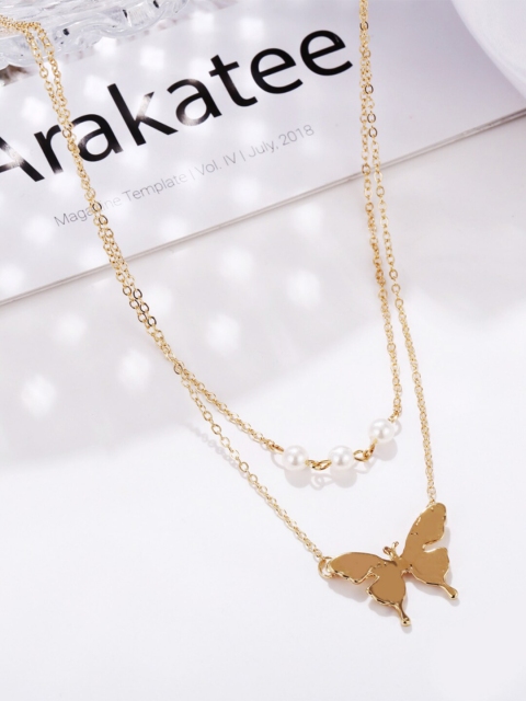 

Vembley Set of 2 Gold-Plated & Silver-Toned Butterfly Necklaces