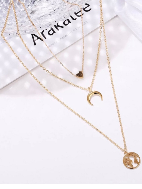 

Vembley Women Pack Of 2 Gold-Toned Layered Pendant Necklace