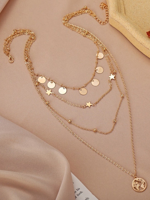 

Vembley Set of 2 Gold-Toned Gold-Plated Layered Necklace